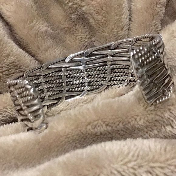 VINTAGE Sterling Silver Modern Cuff Bracelet - Picture 8 of 14